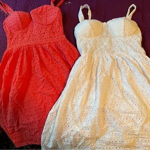 Set up to Charlotte Russe dresses- lace material with lining-smocked back